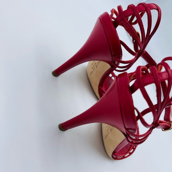 Ralph Lauren Purple Label Multi T-strap Heels Red 5.5 - Picture 10 of 10